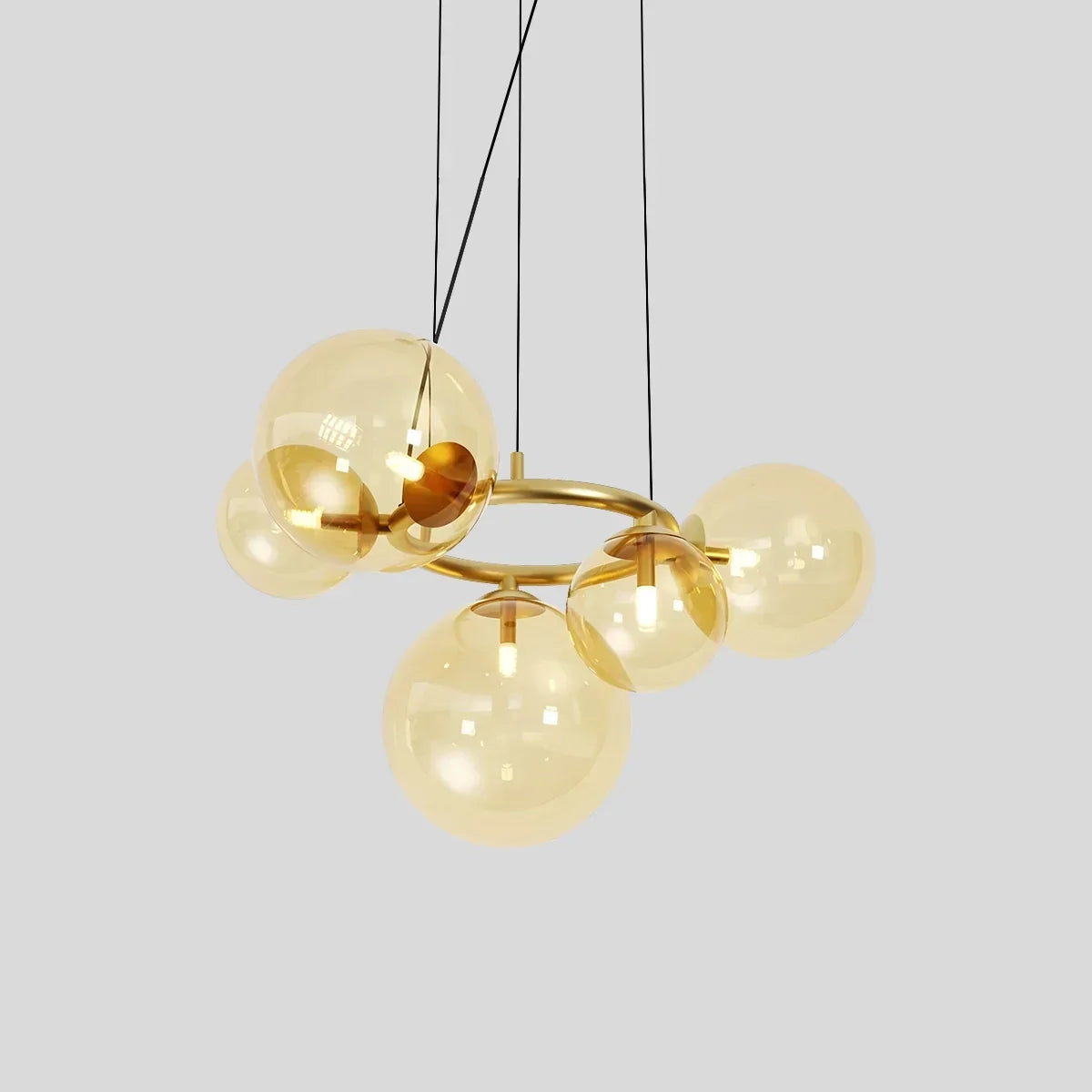 Luxurious Single-Tone Glass Spheres Chandelier | Desfino