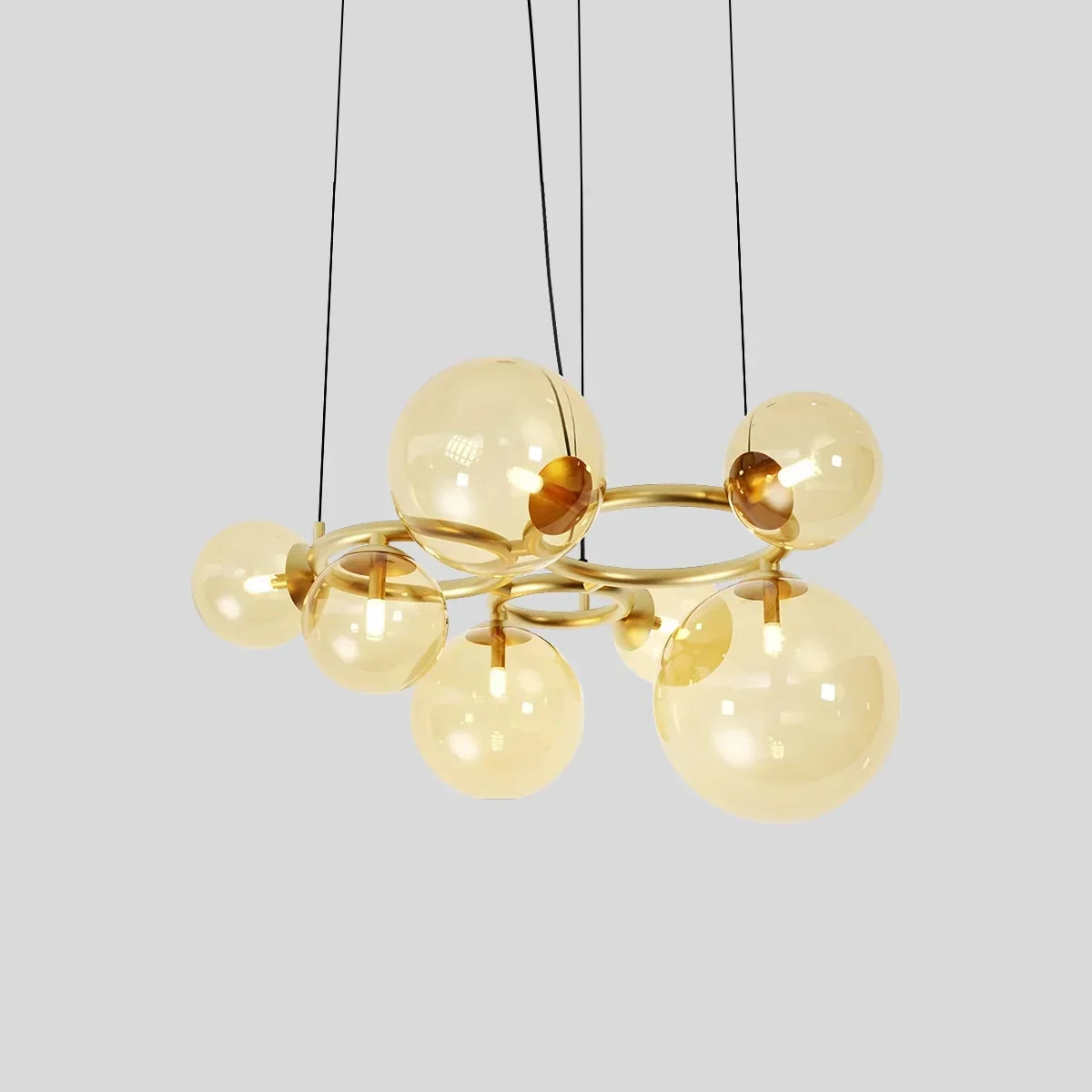 Luxurious Single-Tone Glass Spheres Chandelier | Desfino