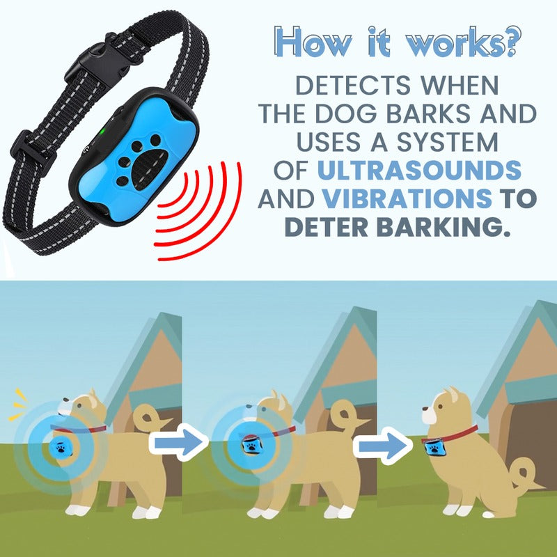 CanineCalm anti-blafhalsband voor honden met geluidsgolven, zonder schokken | Desfino