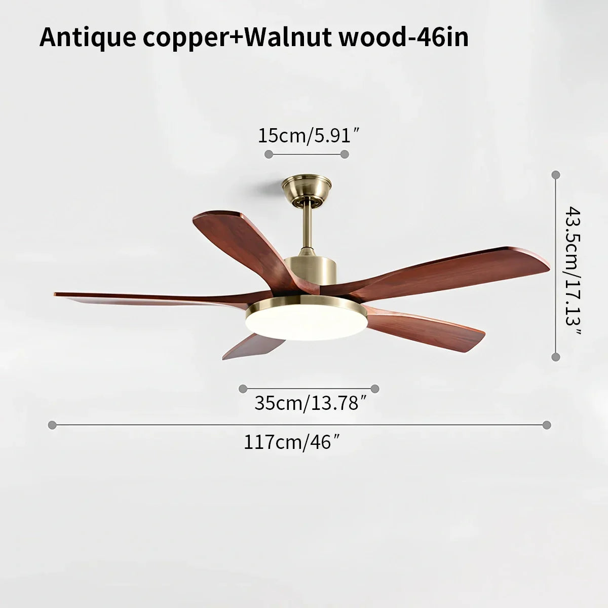 Wood Ceiling Fan Light for Living Room | Desfino