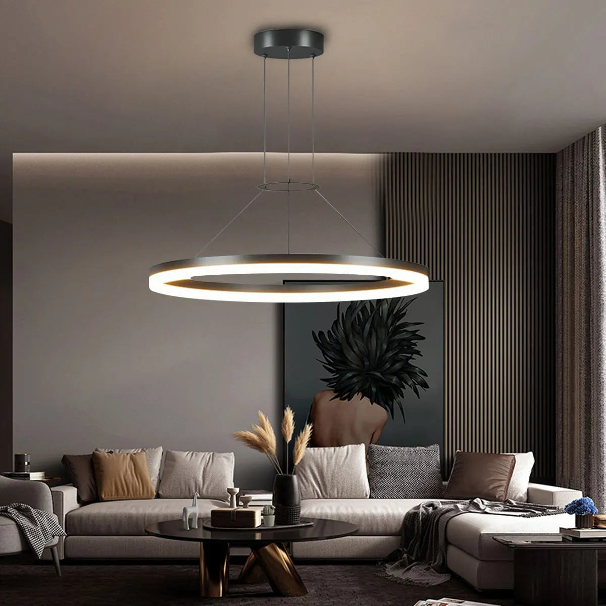 Circular Led Pendant Light for Living Room Kitchen | Desfino