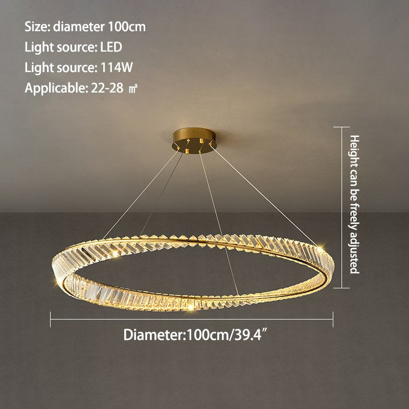 Moderner luxuriöser Ringkronleuchter aus Metall und Glas | Desfino
