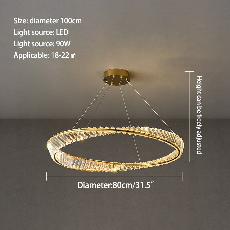 Moderner luxuriöser Ringkronleuchter aus Metall und Glas | Desfino