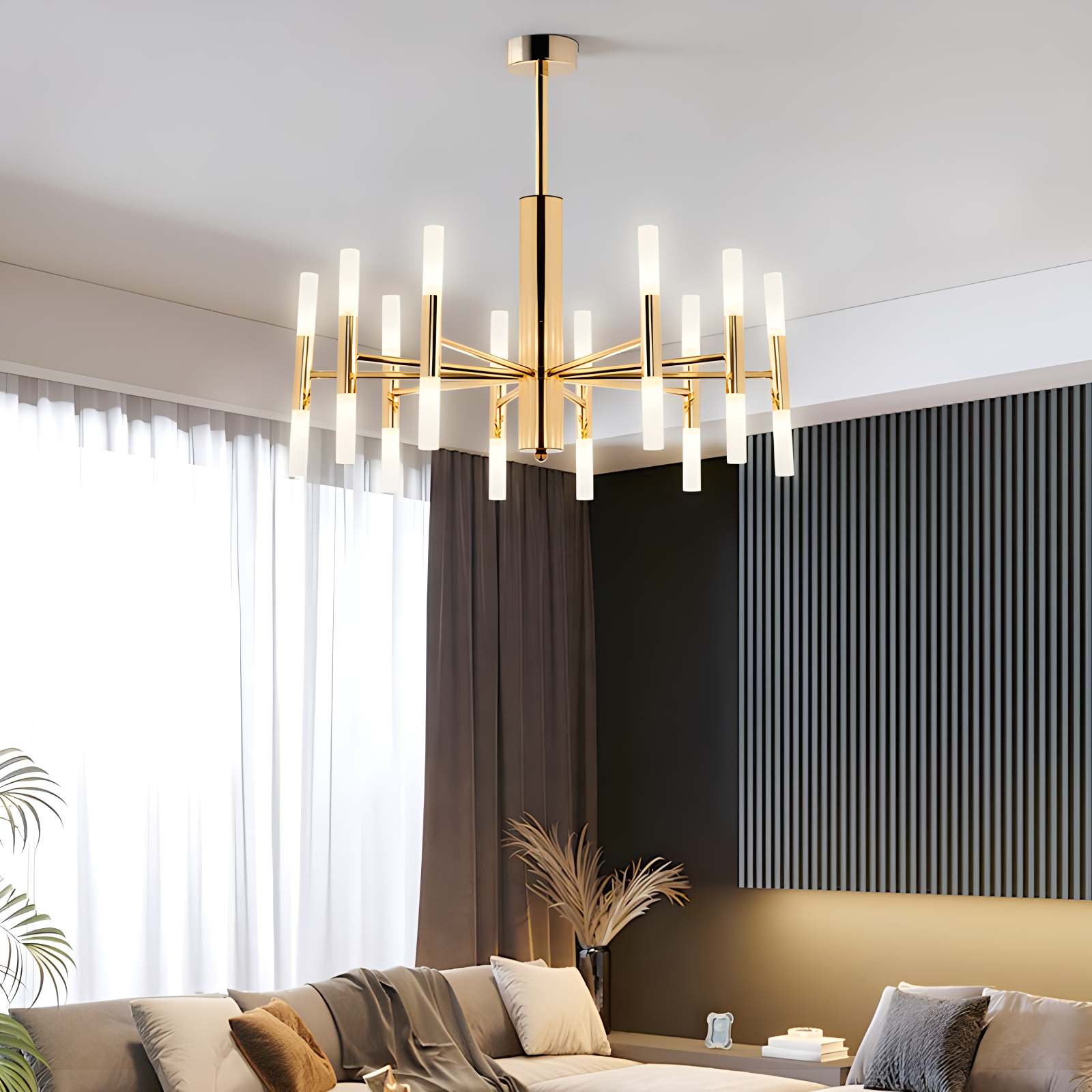 Adjustable Round Tube Chandelier | Desfino