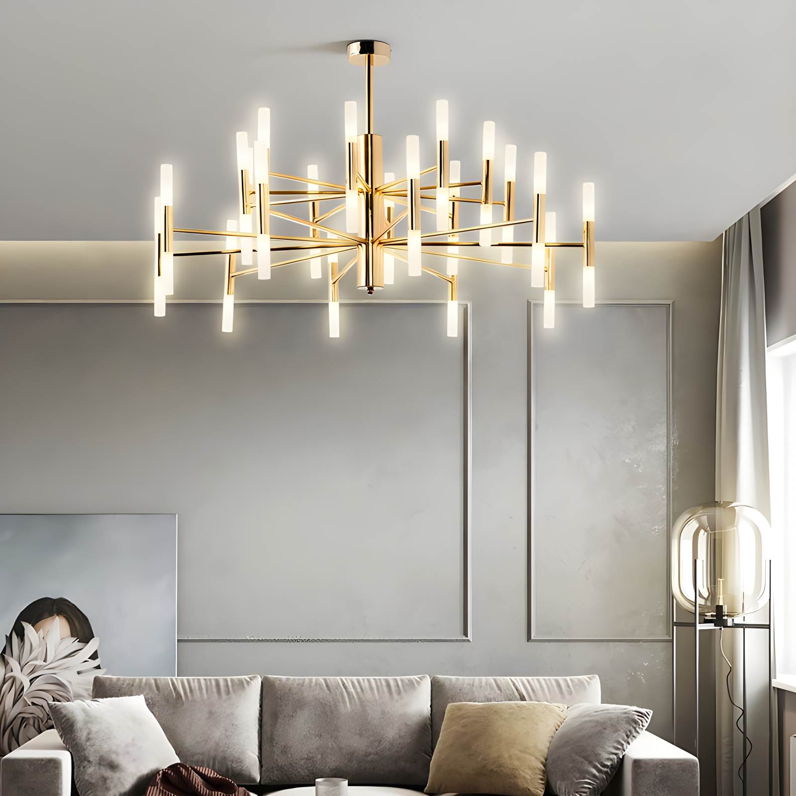 Adjustable Round Tube Chandelier | Desfino