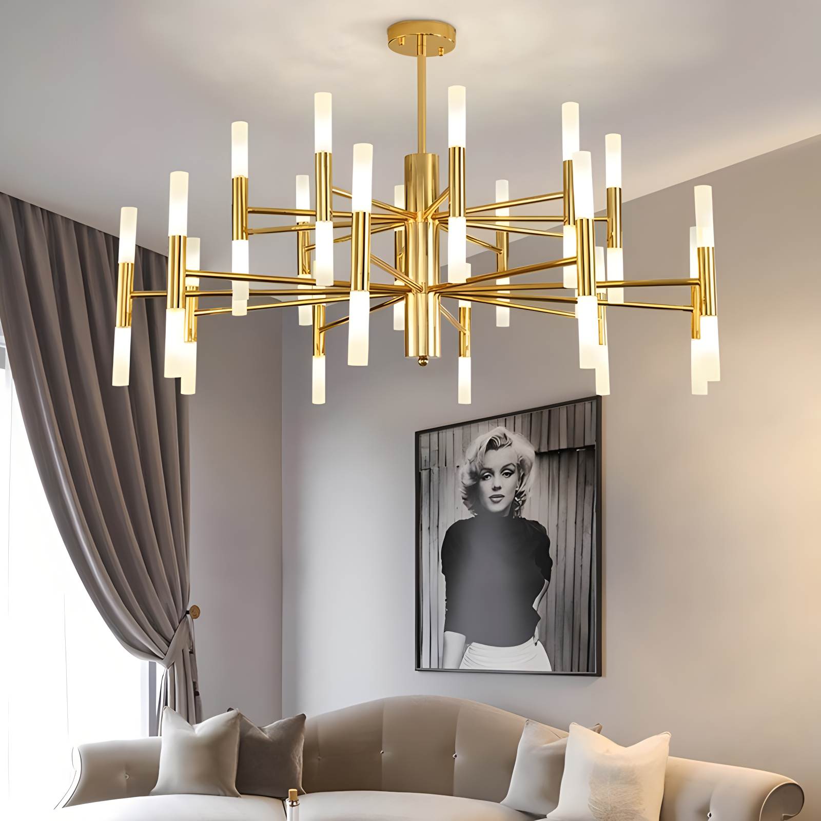 Adjustable Round Tube Chandelier | Desfino