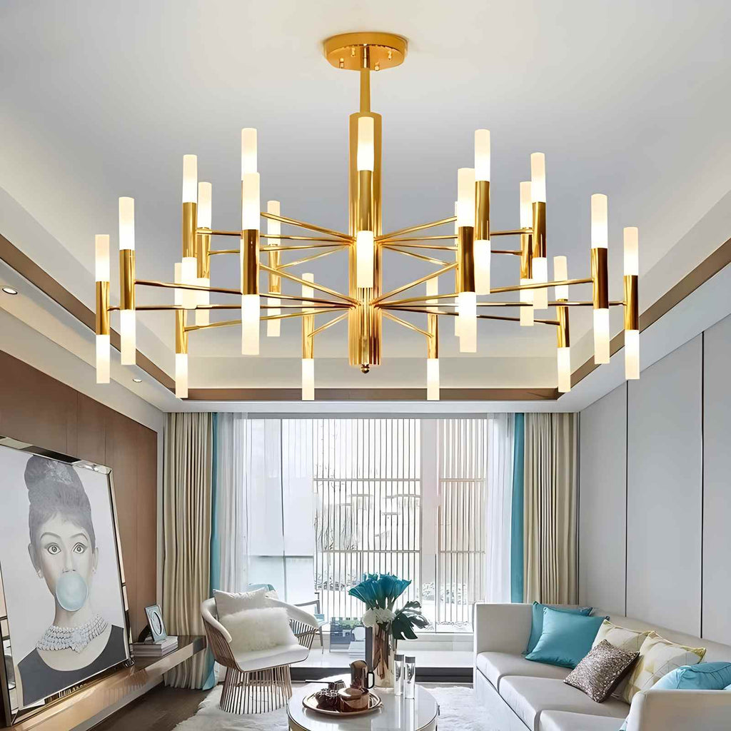 Adjustable Round Tube Chandelier | Desfino