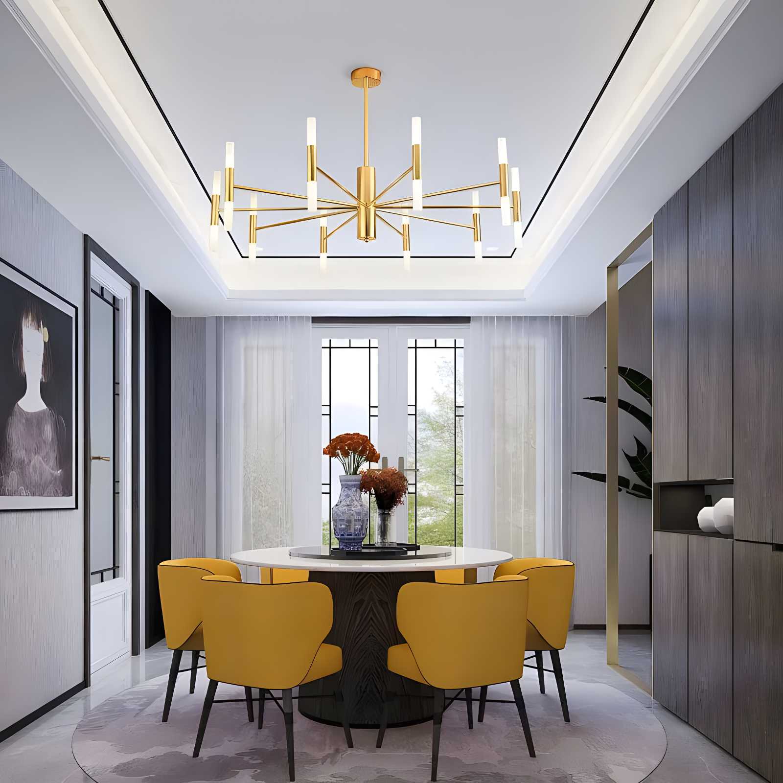 Adjustable Round Tube Chandelier | Desfino