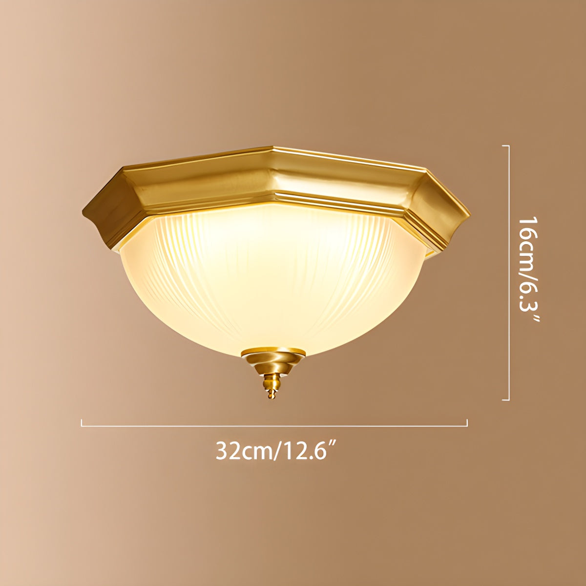 European Style Copper Glass Ceiling Lamp-D | Desfino