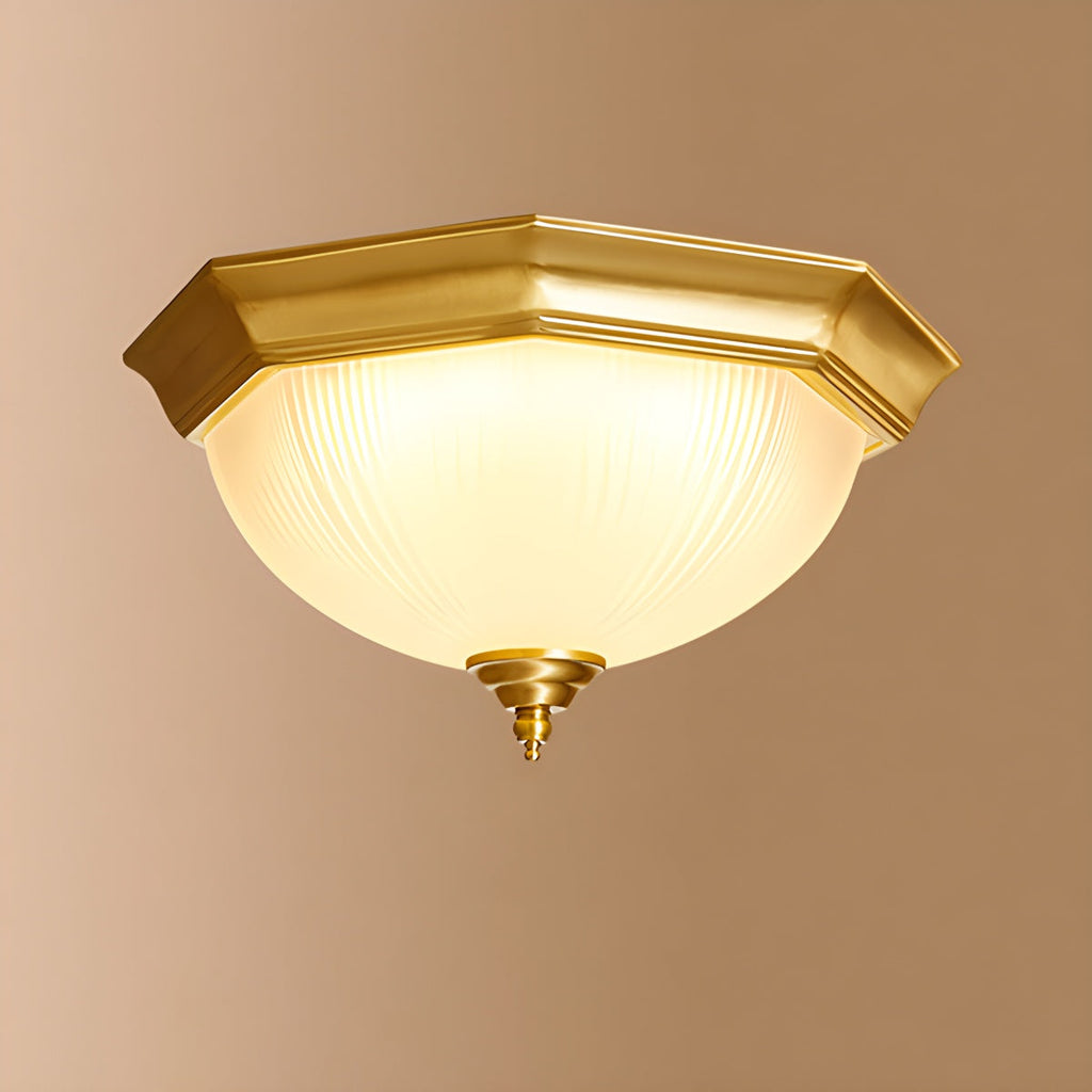 European Style Copper Glass Ceiling Lamp-D | Desfino