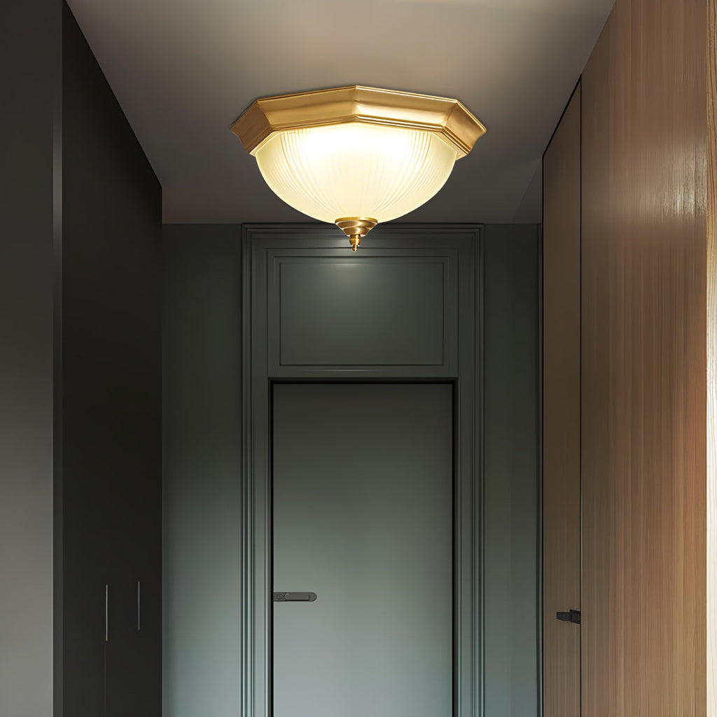 European Style Copper Glass Ceiling Lamp-D | Desfino