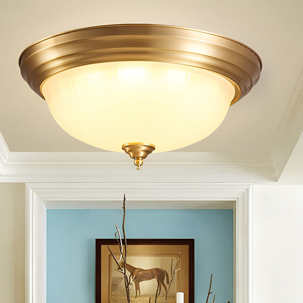 European Style Copper Glass Ceiling Lamp-D | Desfino