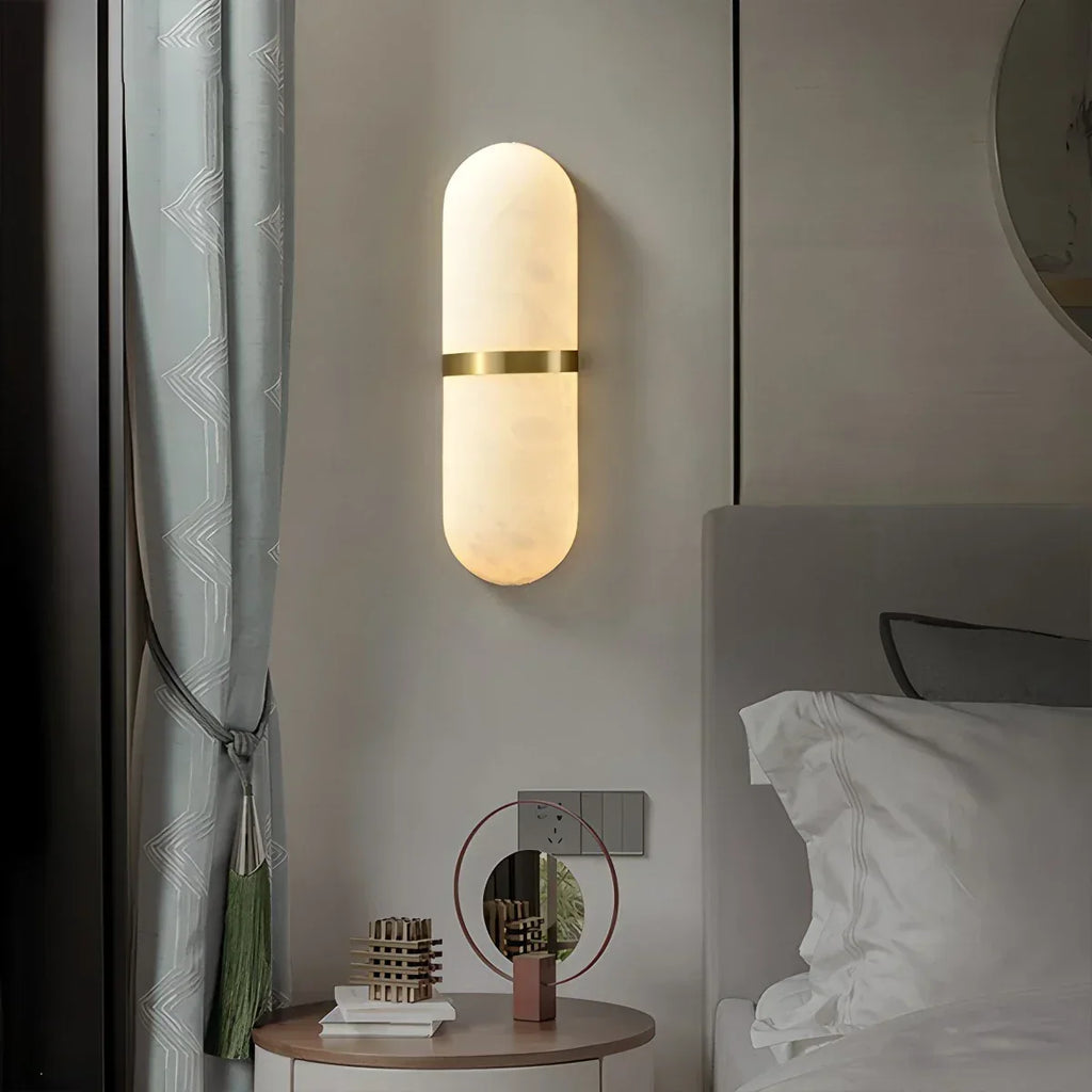 Melange Pill Form Spanish Alabaster Wall Sconce | Desfino