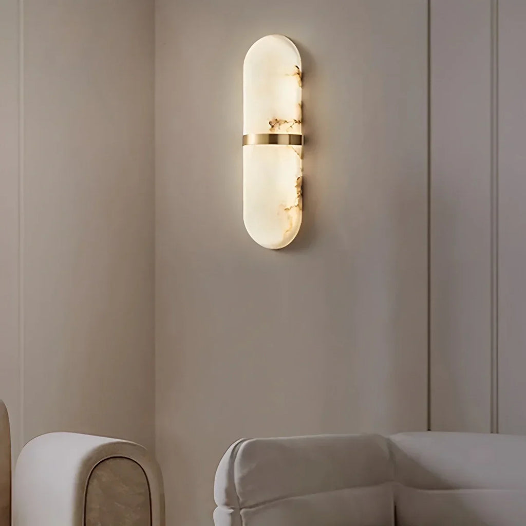 Melange Pill Form Spanish Alabaster Wall Sconce | Desfino