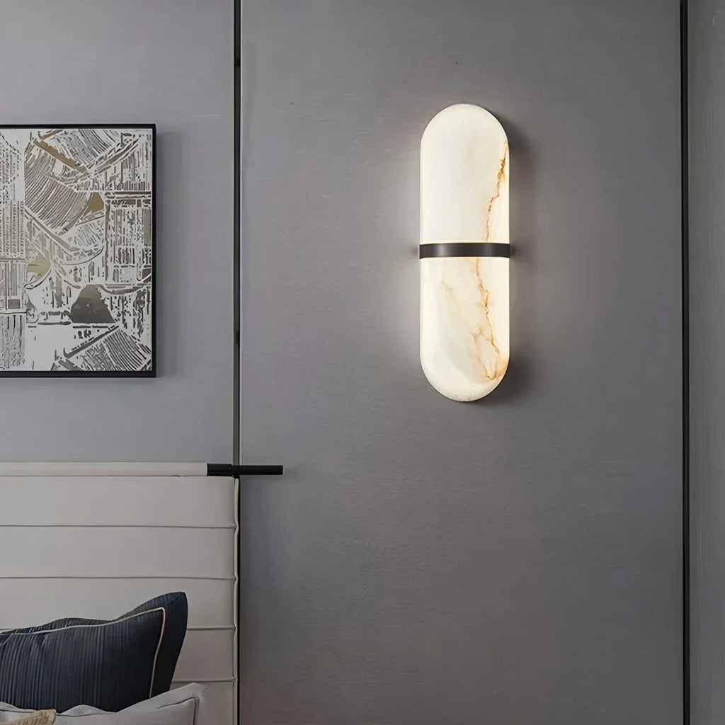 Melange Pill Form Spanish Alabaster Wall Sconce | Desfino