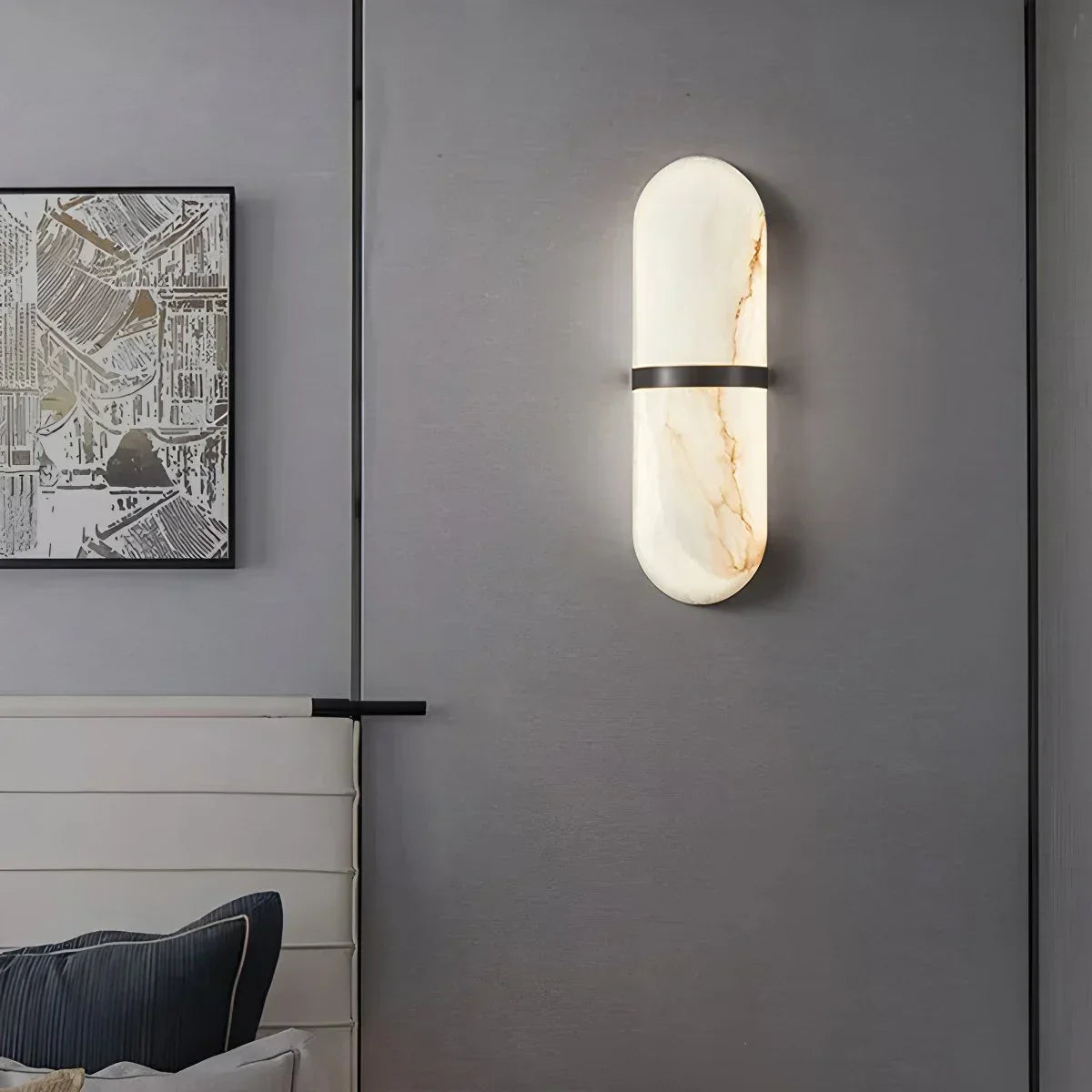 Melange Pill Form Spanish Alabaster Wall Sconce | Desfino
