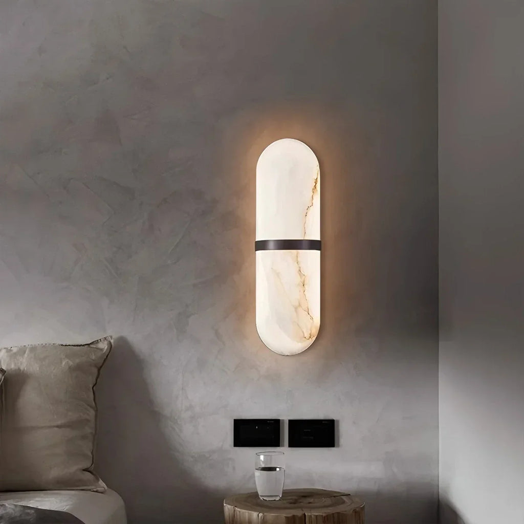 Melange Pill Form Spanish Alabaster Wall Sconce | Desfino