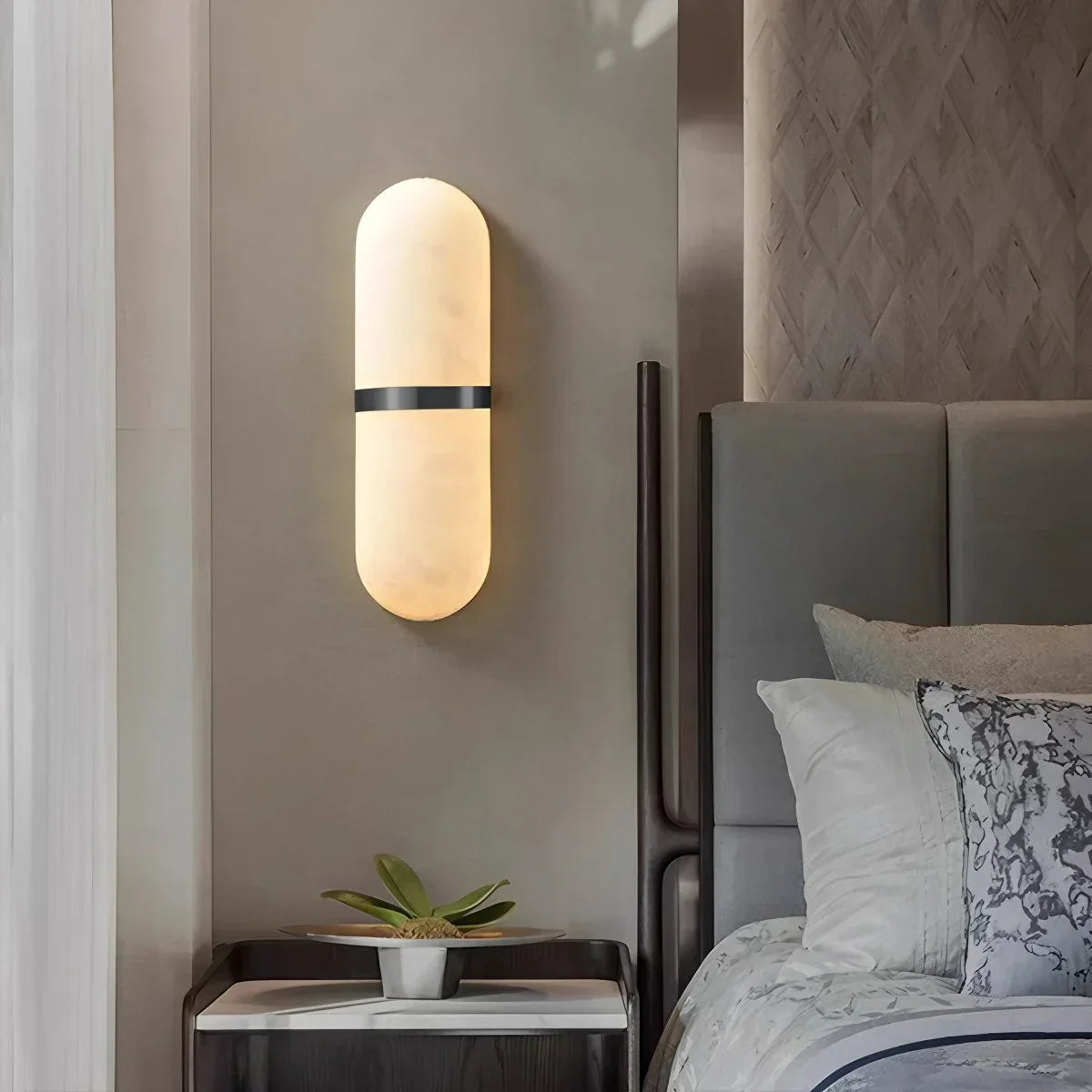Melange Pill Form Spanish Alabaster Wall Sconce | Desfino