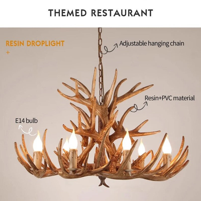 Antler Shape Resin Chandelier for Living Room | Desfino