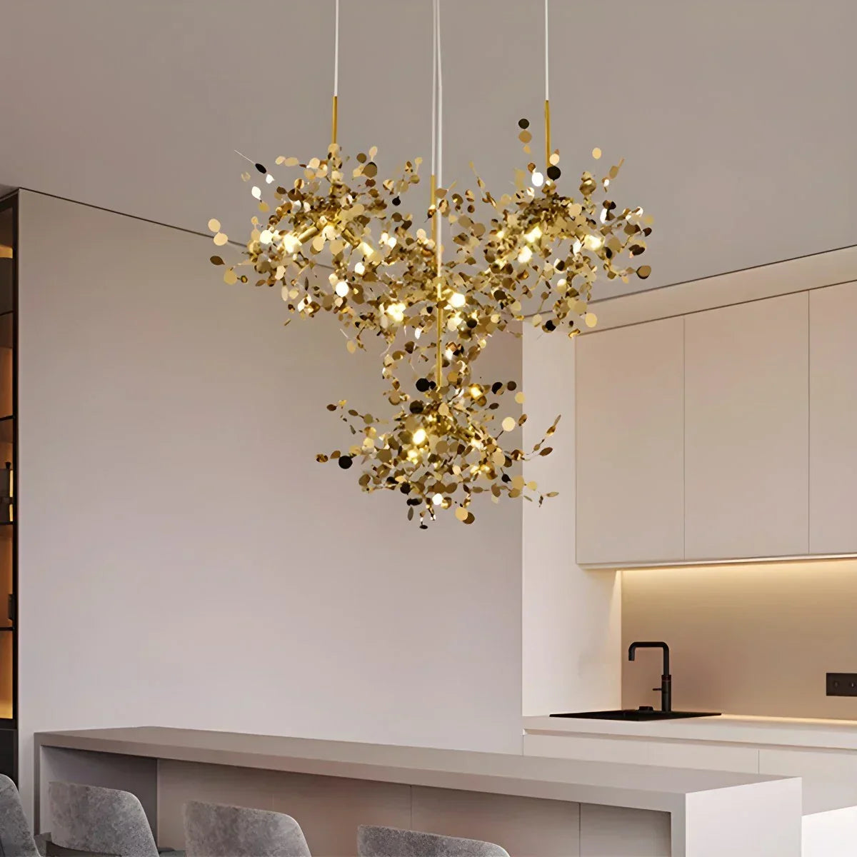 Argent/Gold Cloud Multi Pendant Chandelier | Desfino