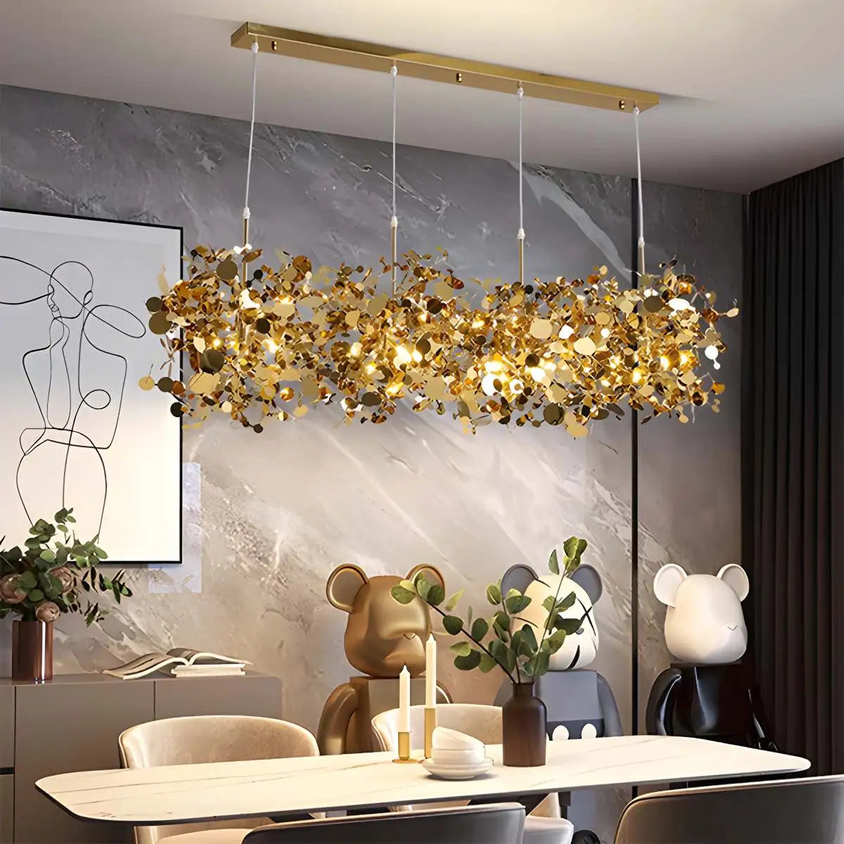 Argent/Gold Cloud Multi Pendant Chandelier | Desfino