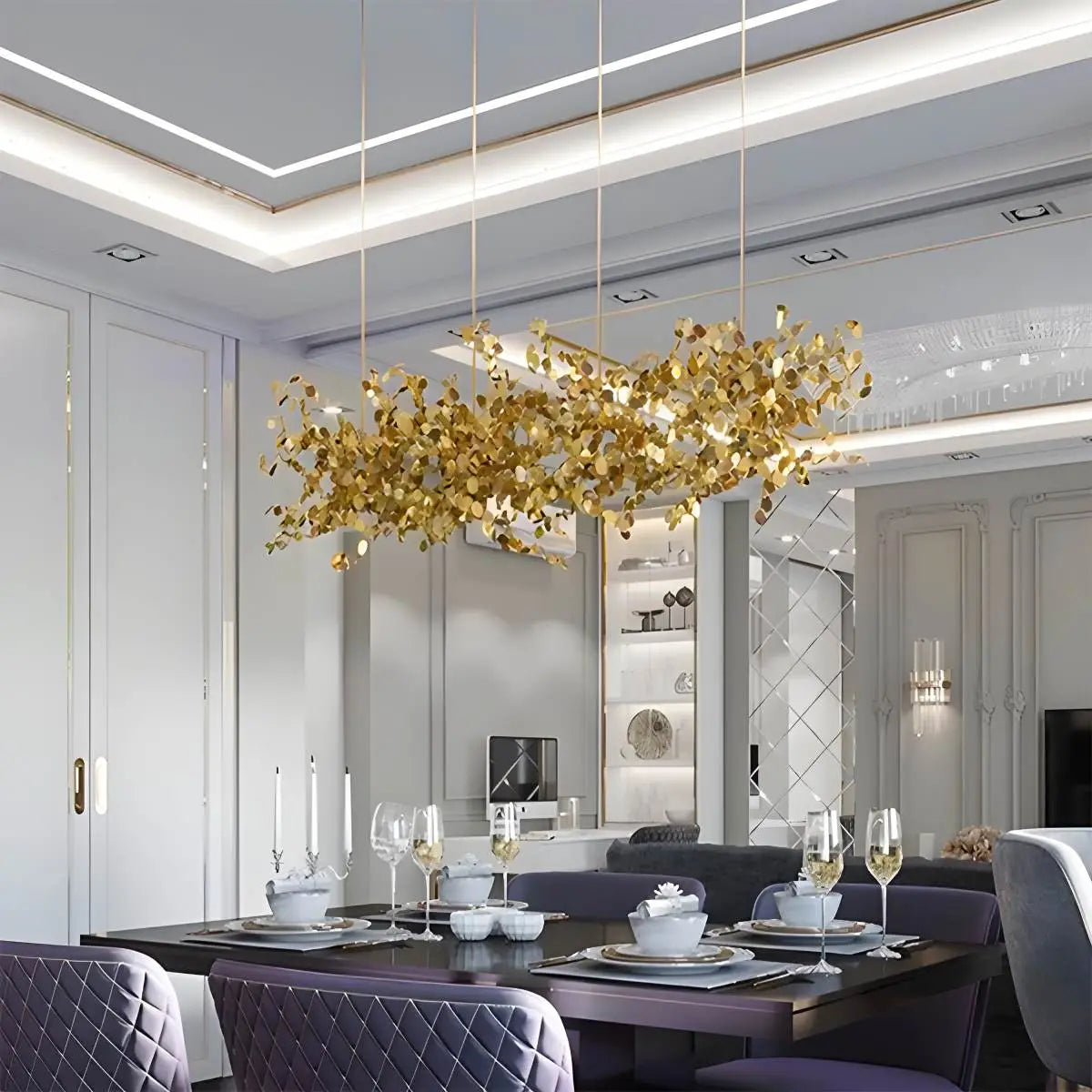Argent/Gold Cloud Multi Pendant Chandelier | Desfino