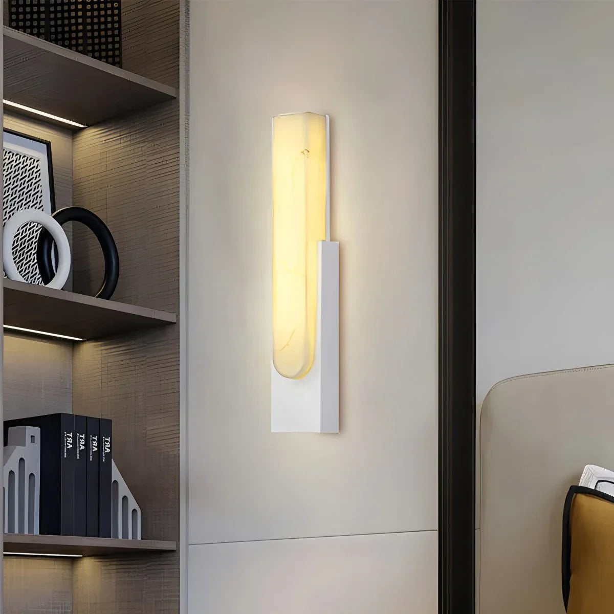 Alabaster-Wandleuchte im chinesischen Stil für das Schlafzimmer | Desfino