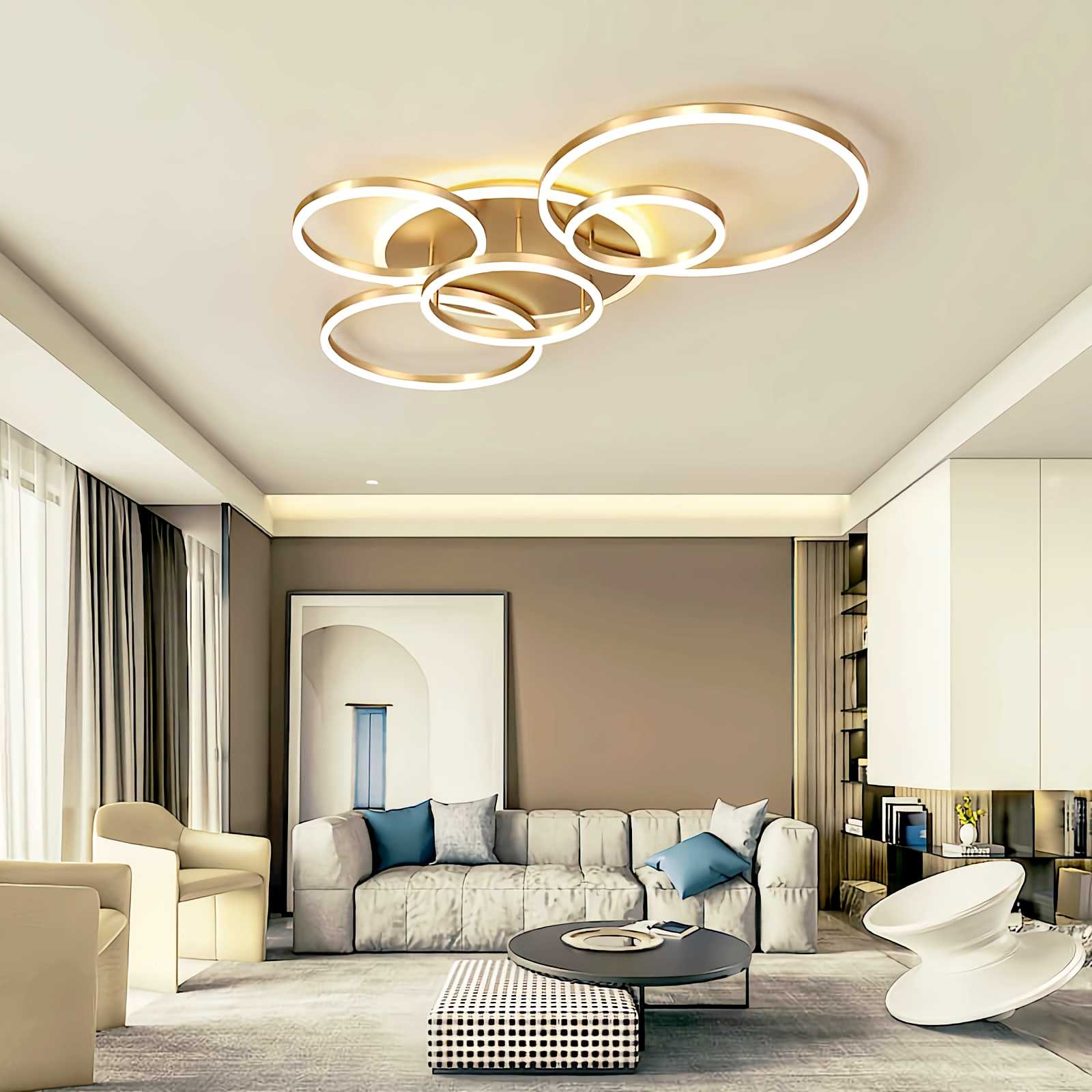 Runde LED-Deckenleuchte für das Wohnzimmer | Desfino