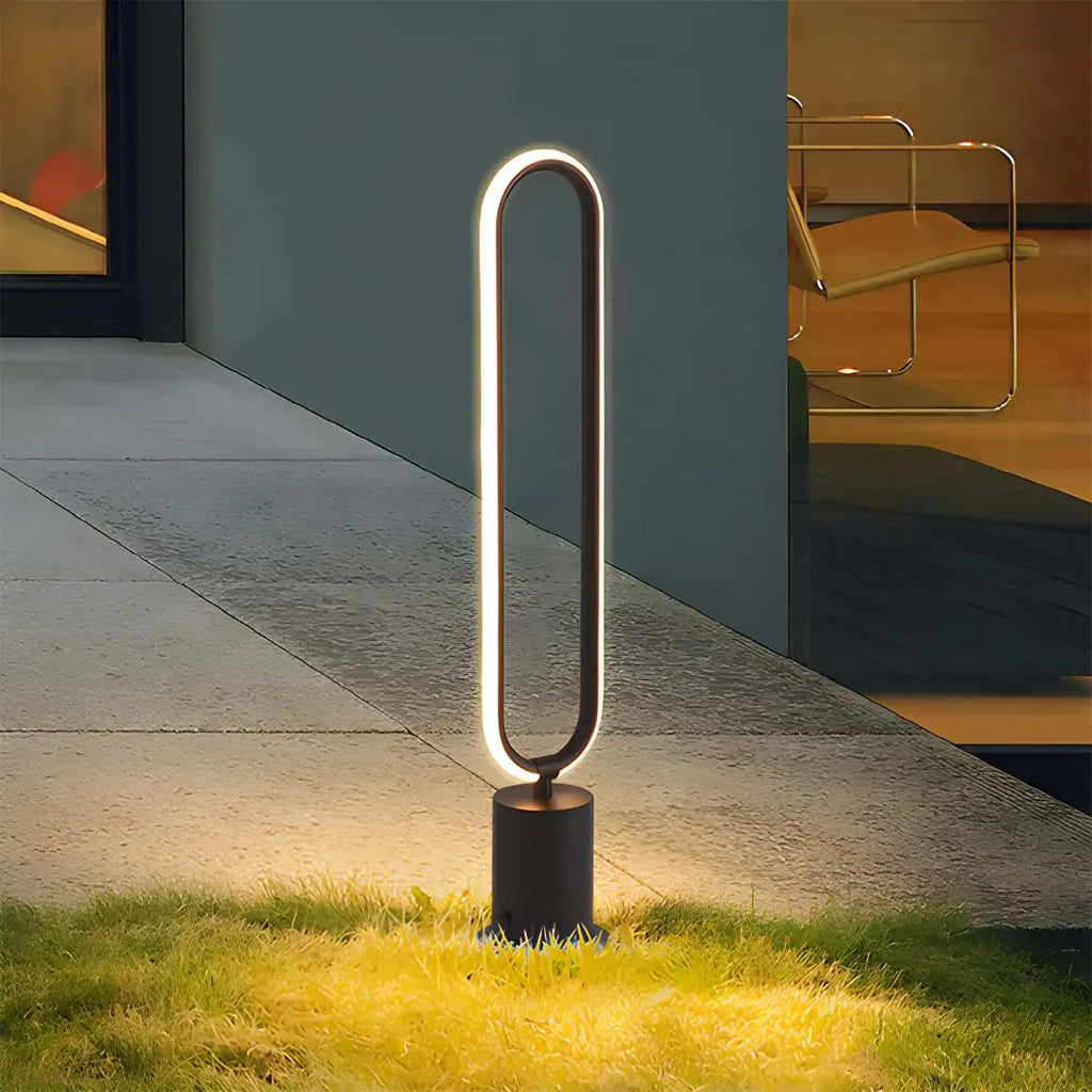 Outdoor Black Oval LED Lawn Light | Desfino