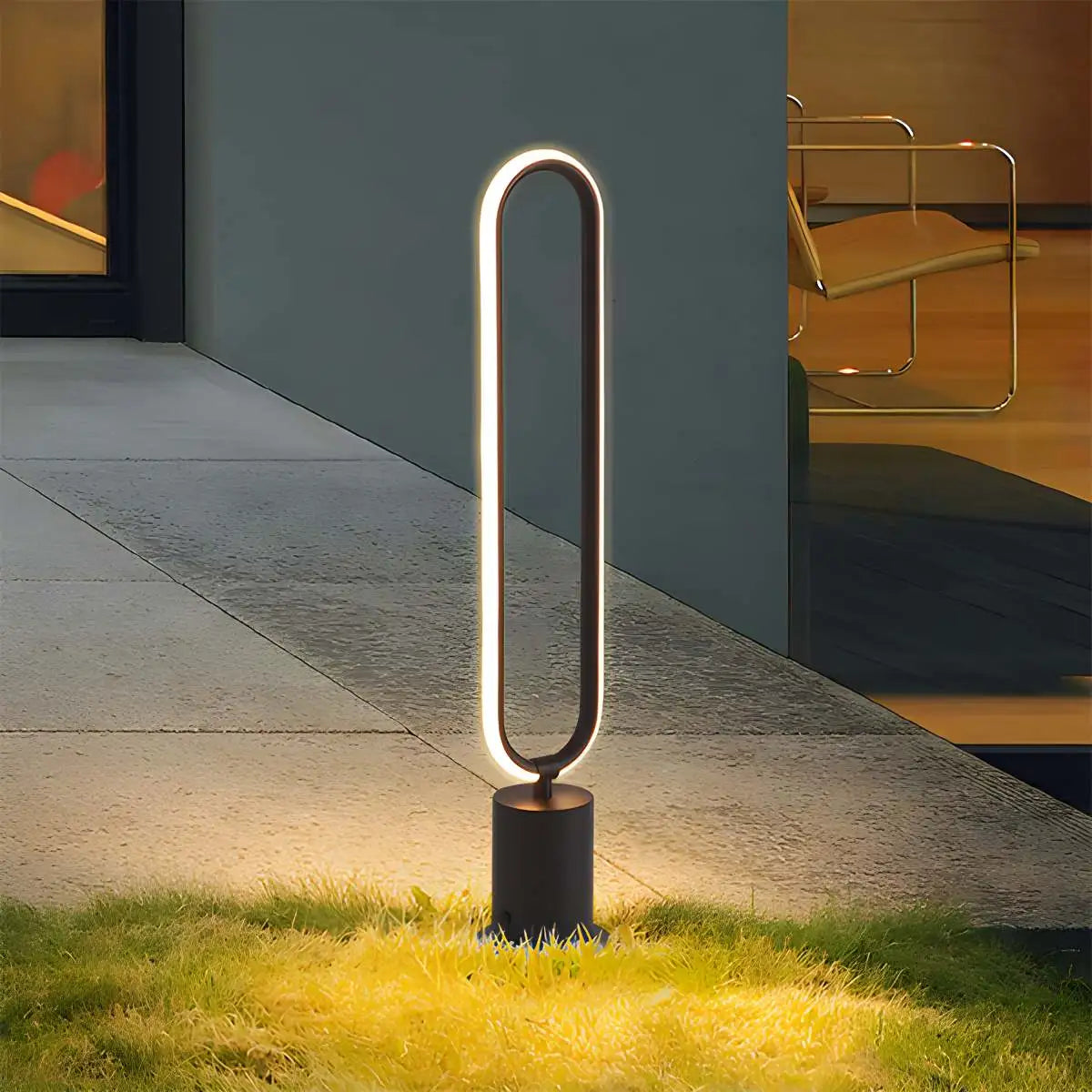 Outdoor Black Oval LED Lawn Light | Desfino