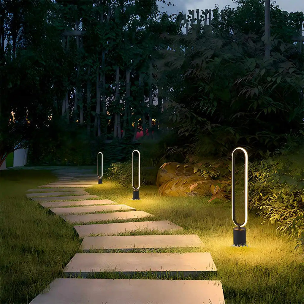 Outdoor Black Oval LED Lawn Light | Desfino