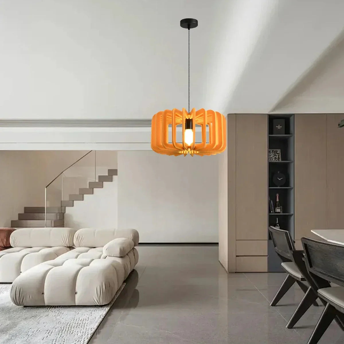 Column Shaped Birdcage Acoustic Pendant Light | Desfino