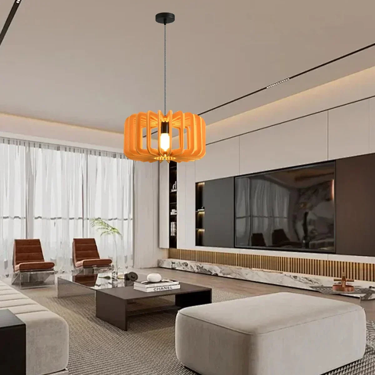Column Shaped Birdcage Acoustic Pendant Light | Desfino