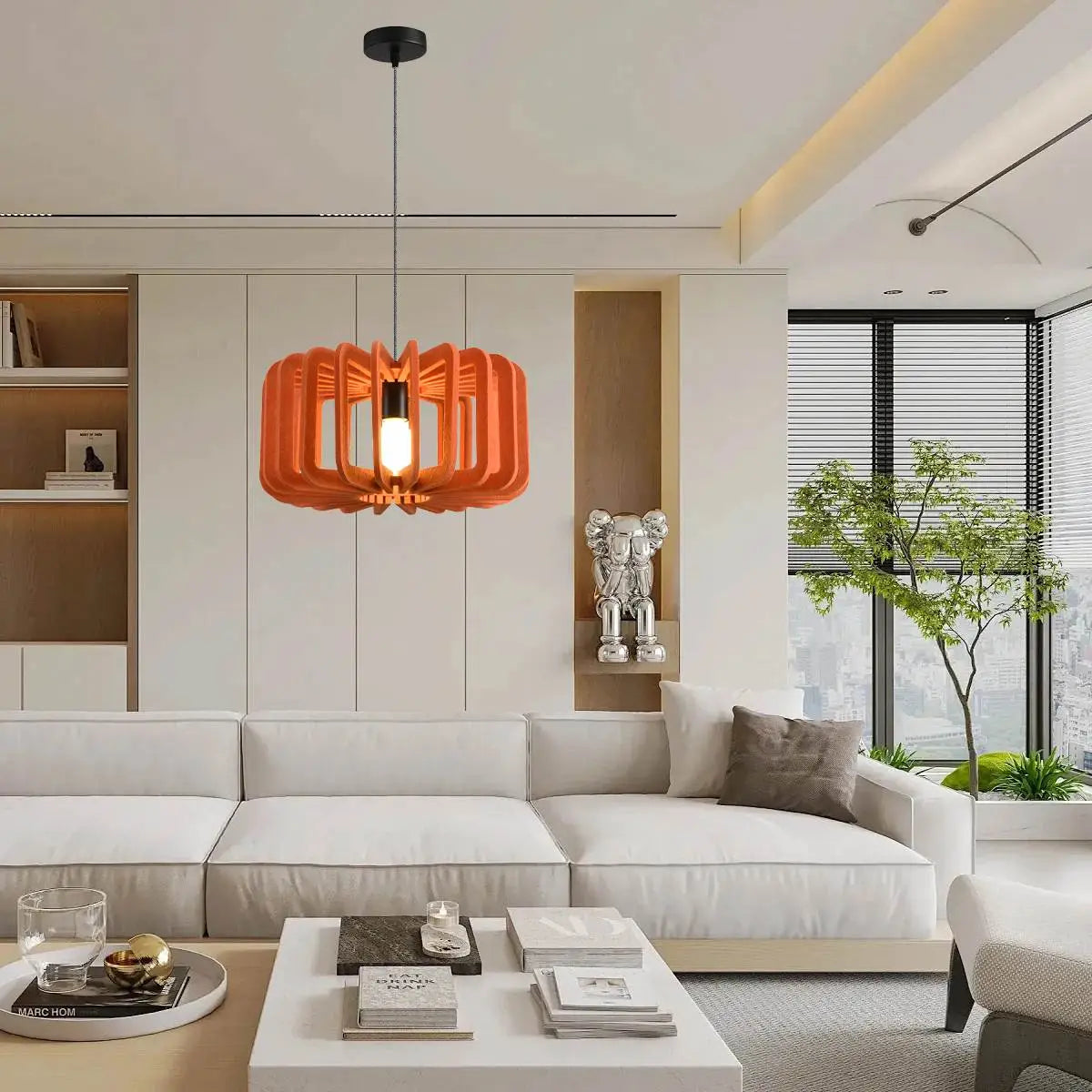 Column Shaped Birdcage Acoustic Pendant Light | Desfino