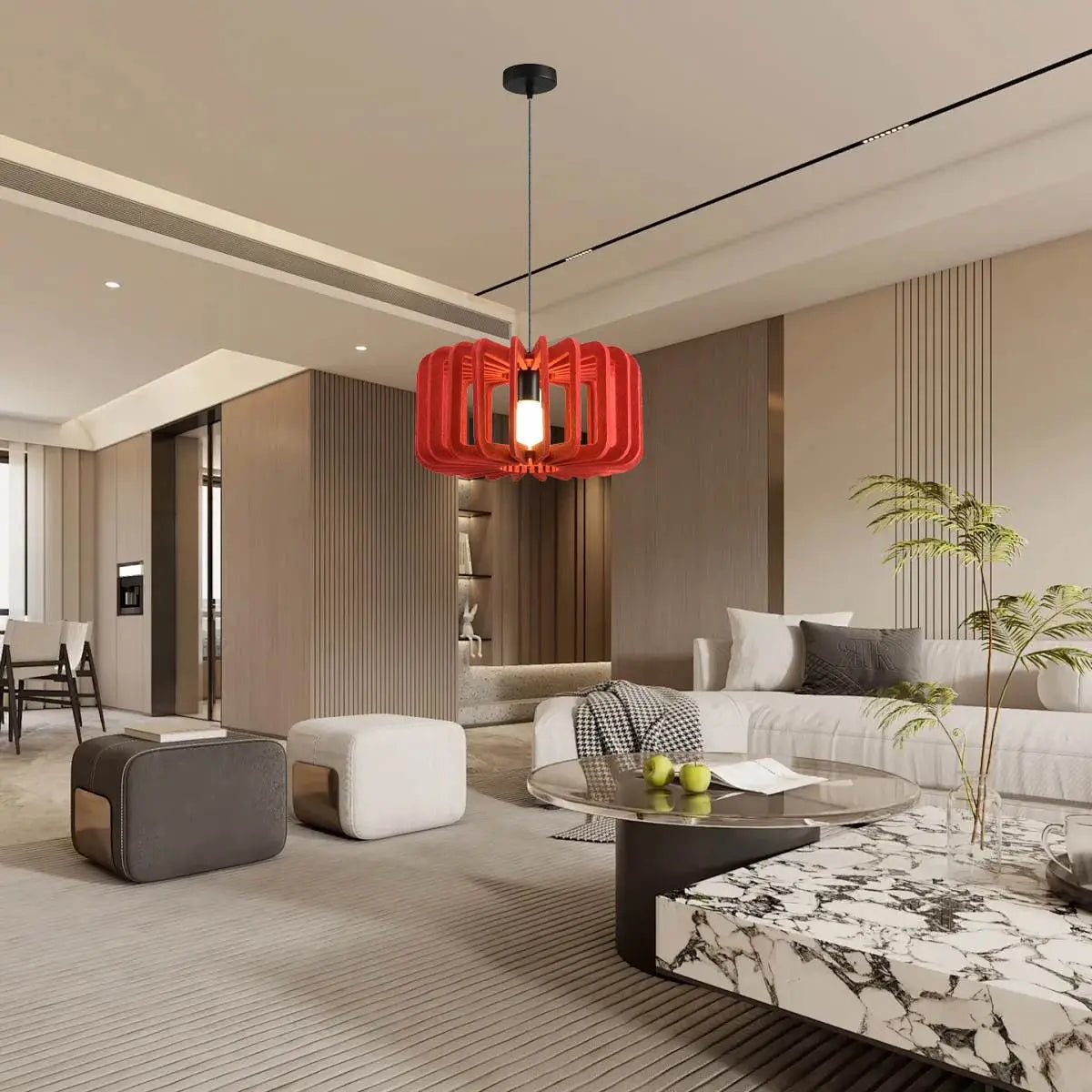 Column Shaped Birdcage Acoustic Pendant Light | Desfino