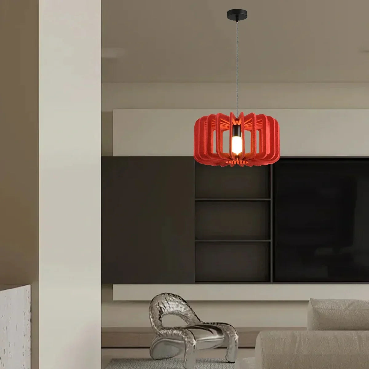 Column Shaped Birdcage Acoustic Pendant Light | Desfino