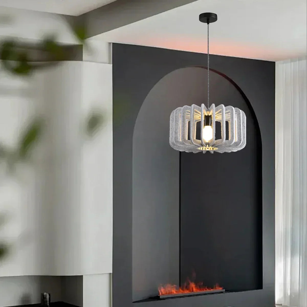 Column Shaped Birdcage Acoustic Pendant Light | Desfino
