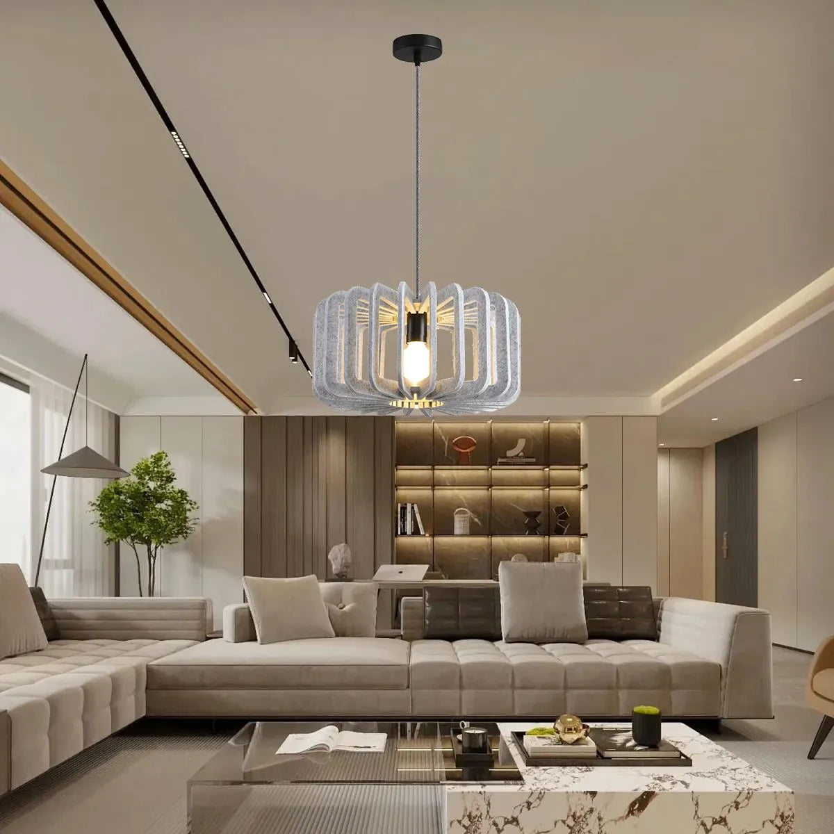 Column Shaped Birdcage Acoustic Pendant Light | Desfino