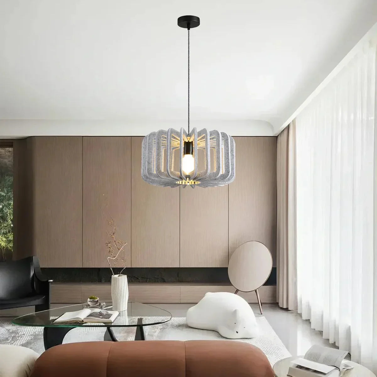 Column Shaped Birdcage Acoustic Pendant Light | Desfino