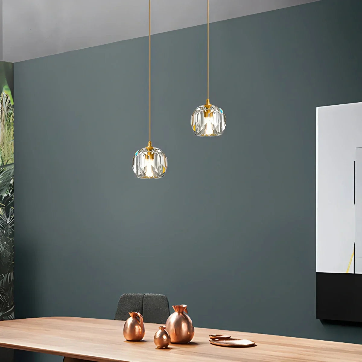 Copper Crystal Pendant Light Multiple Styles Available | Desfino