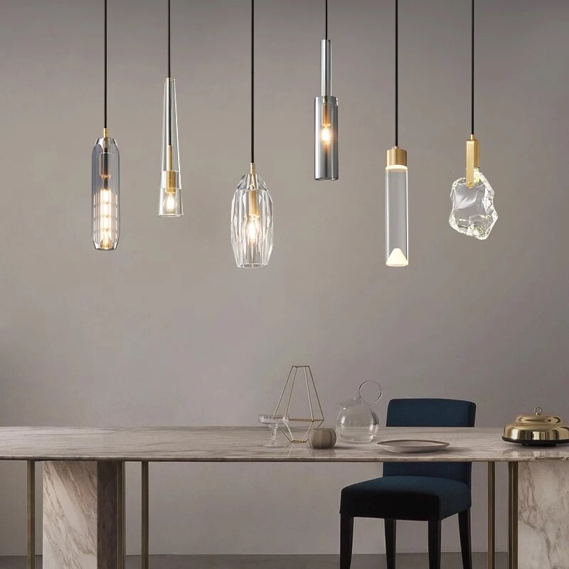 Copper Crystal Pendant Light Multiple Styles Available | Desfino