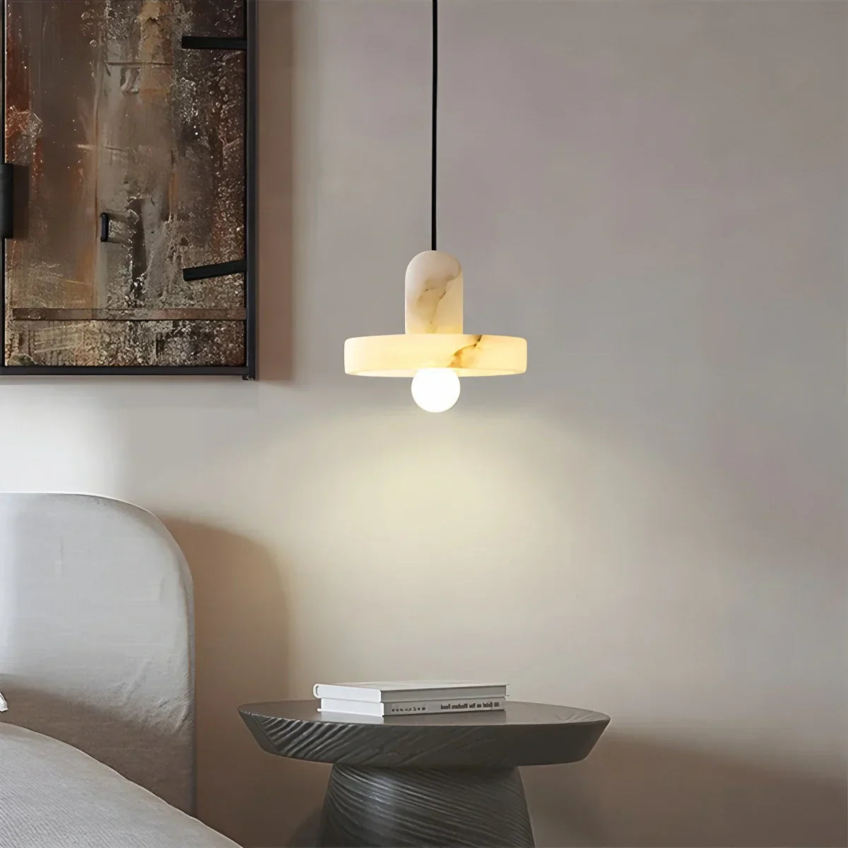Natural Spanish Alabaster Pendant Light for Bedroom | Desfino