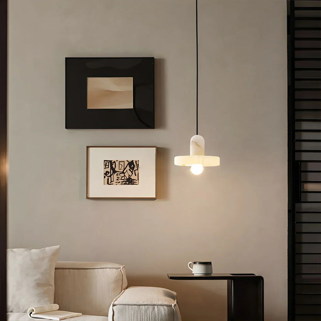 Natural Spanish Alabaster Pendant Light for Bedroom | Desfino