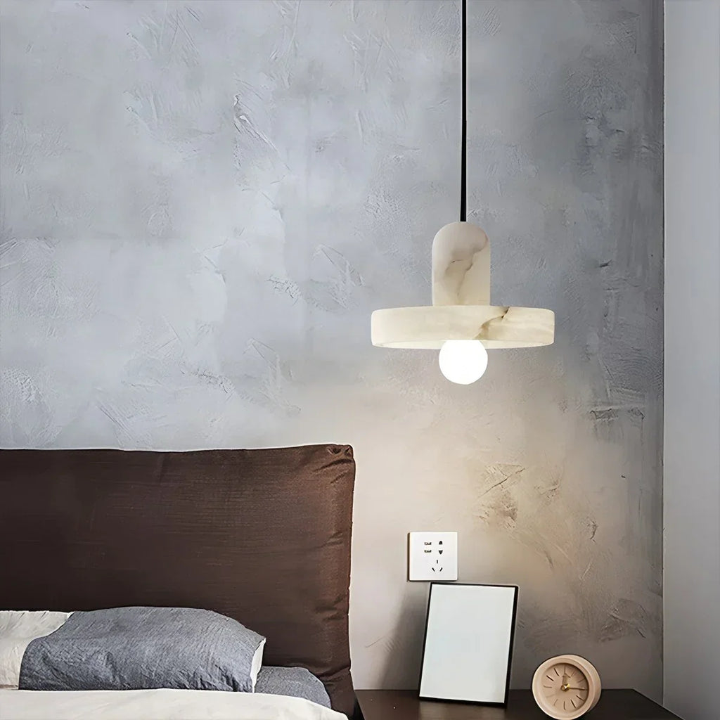 Natural Spanish Alabaster Pendant Light for Bedroom | Desfino