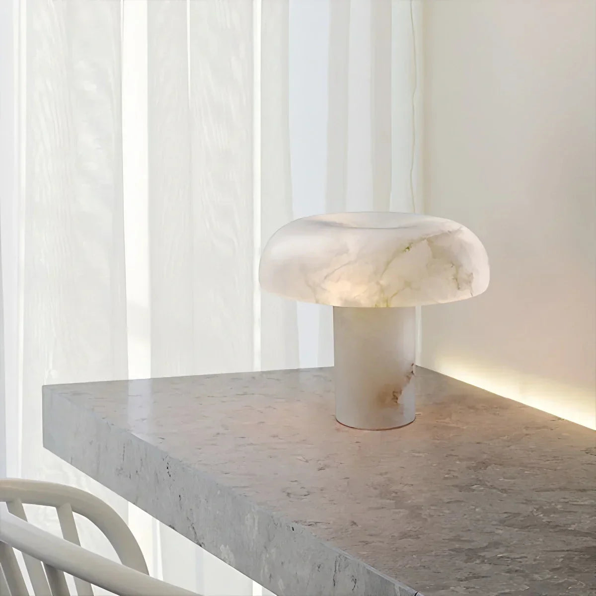 Creative Mushroom Shaped Spanish Alabaster Table Lamp | Desfino