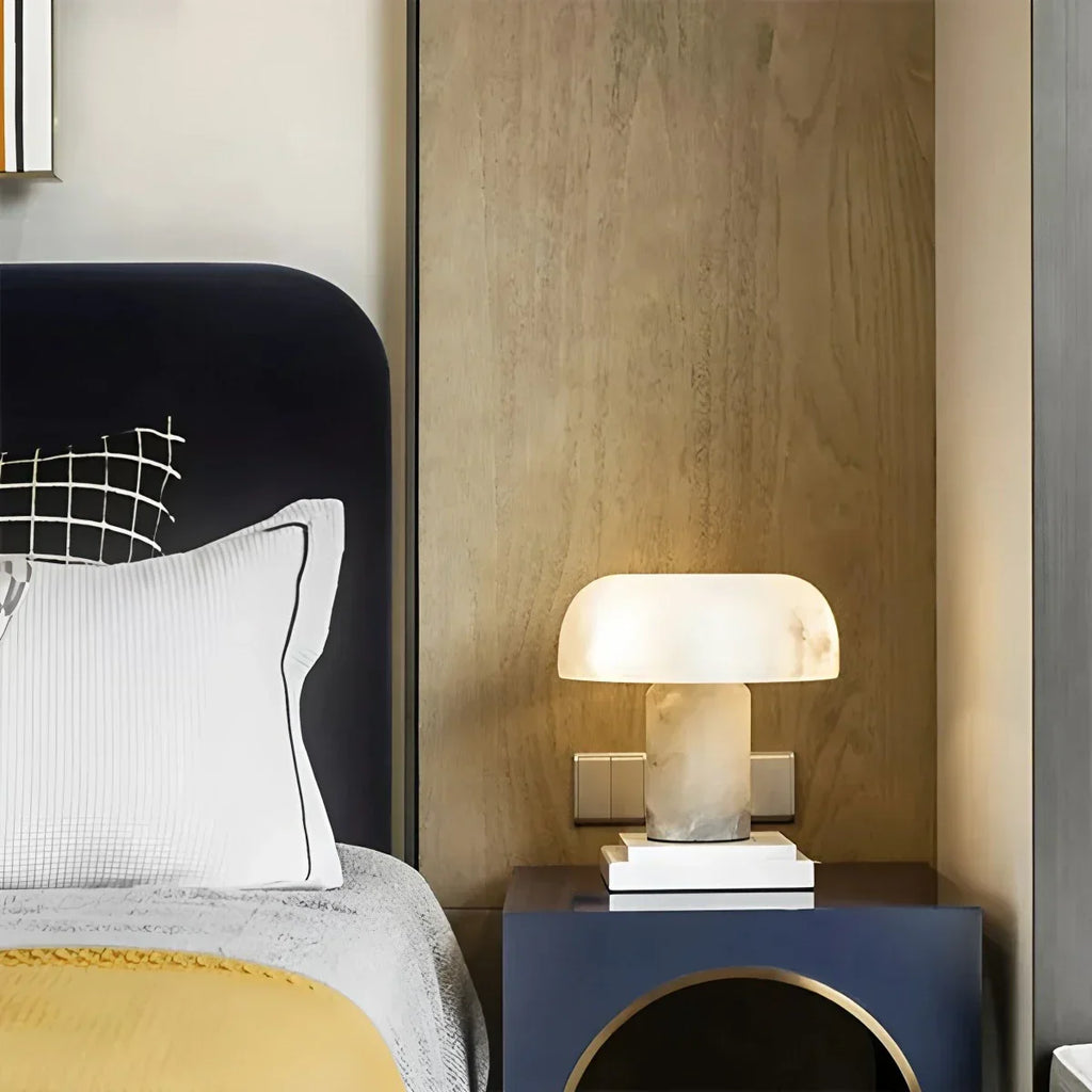 Creative Mushroom Shaped Spanish Alabaster Table Lamp | Desfino