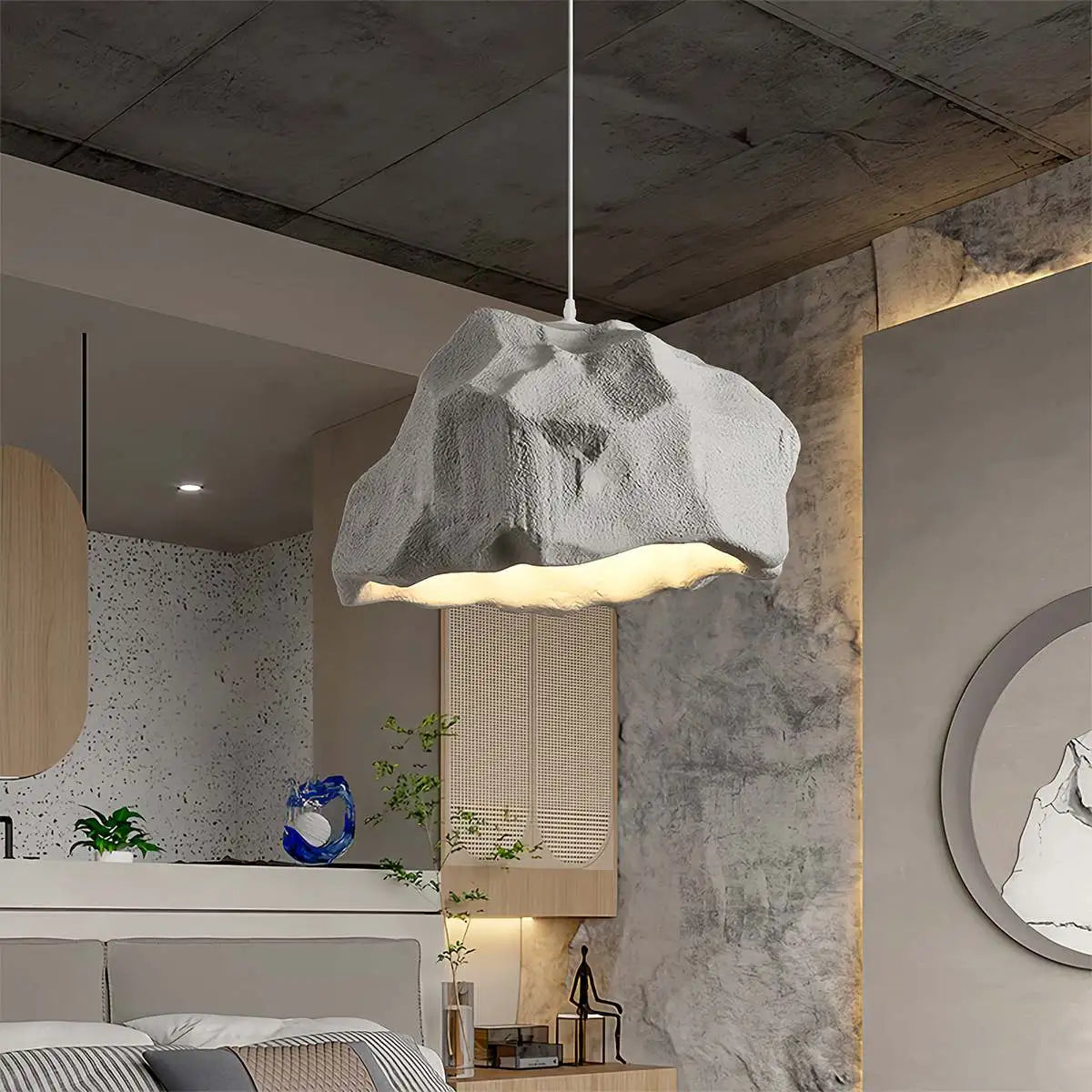 Kreative steinförmige Pendelleuchte für das Esszimmer | Desfino