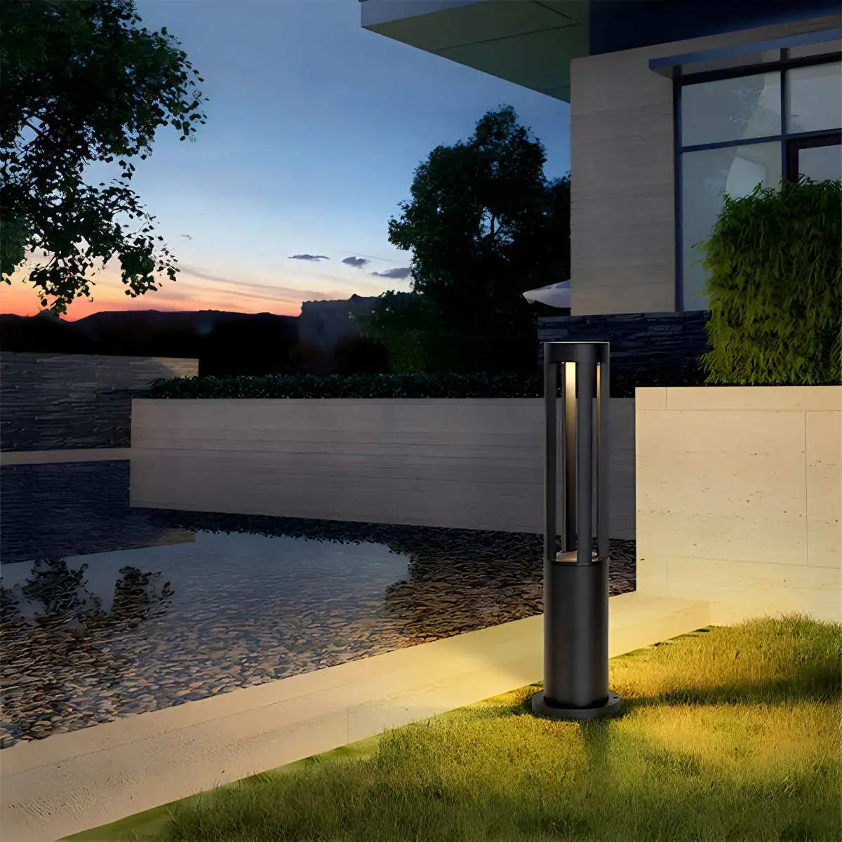 Cylindrical Lawn Outdoor Floor Lamp | Desfino