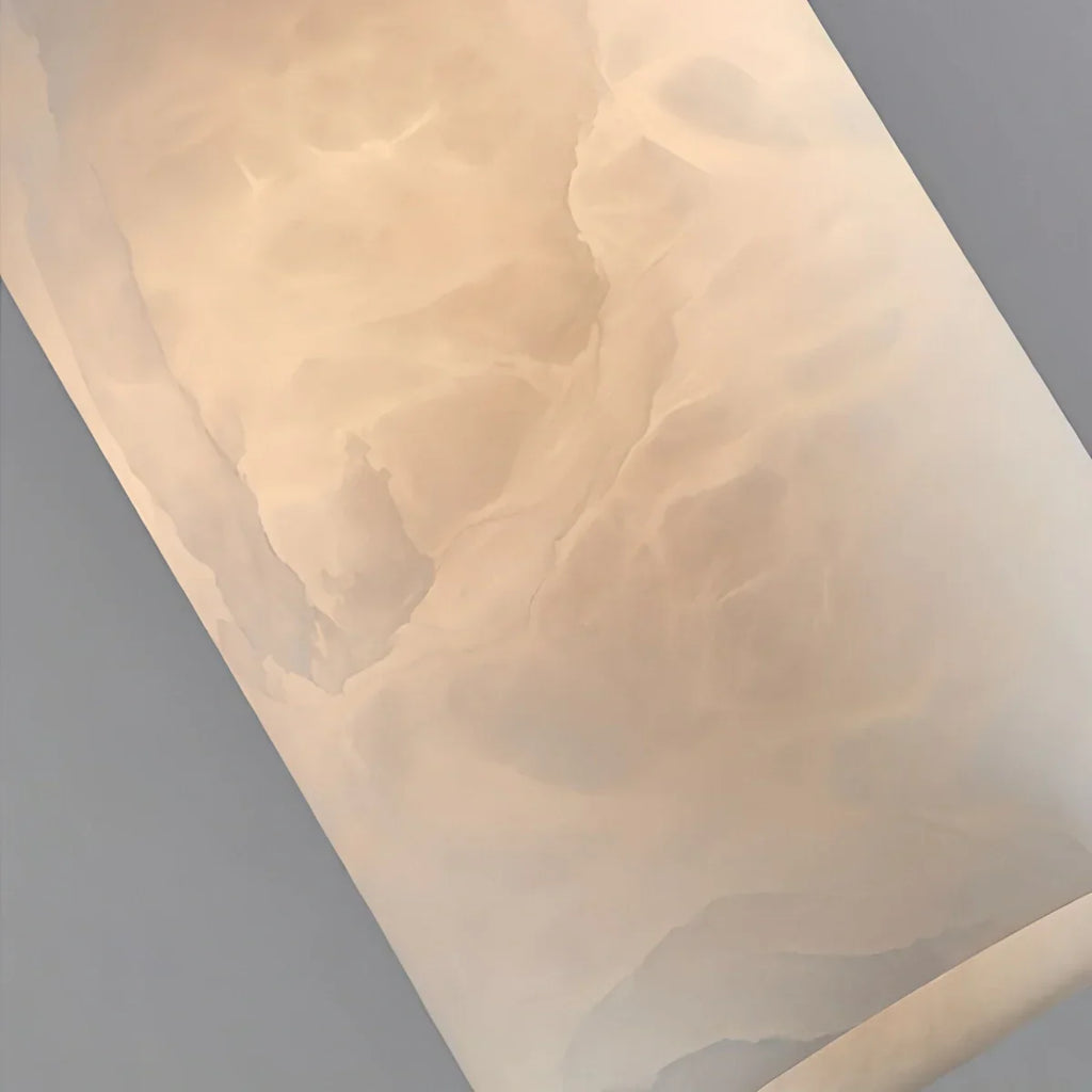 All Copper Geometric Spanish Alabaster Pendant Light | Desfino
