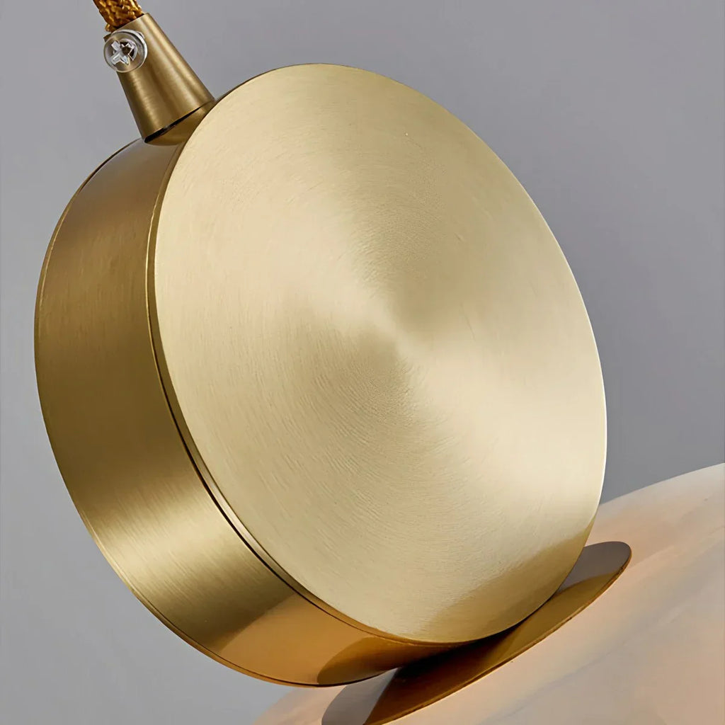 All Copper Geometric Spanish Alabaster Pendant Light | Desfino